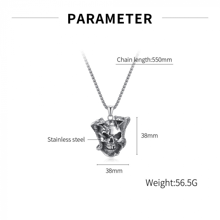 Colier inox cu craniu [8]