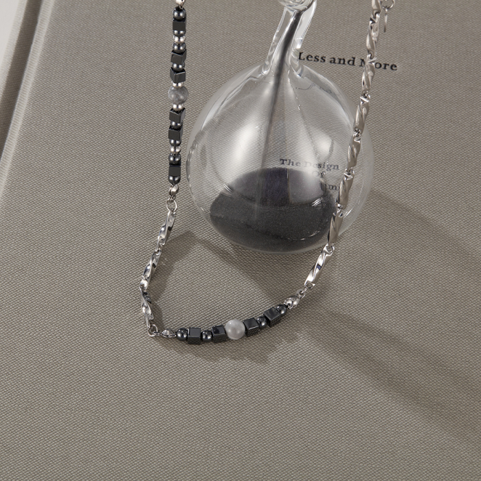 Colier inox cu hematite [3]