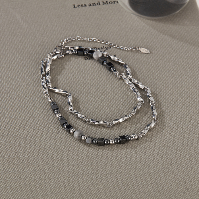 Colier inox cu hematite [13]