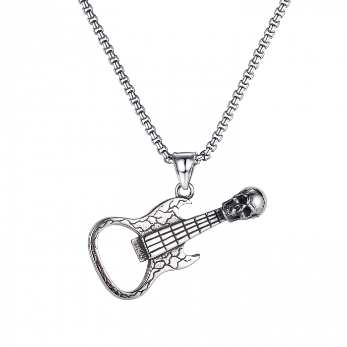 Colier inox cu Chitara si Desfacator Bere [10]