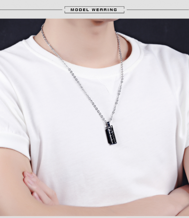 Colier inox cu mesaj "love devotion" 50 cm [10]