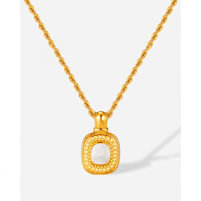 Colier inox cu pandantiv si Abalone [15]