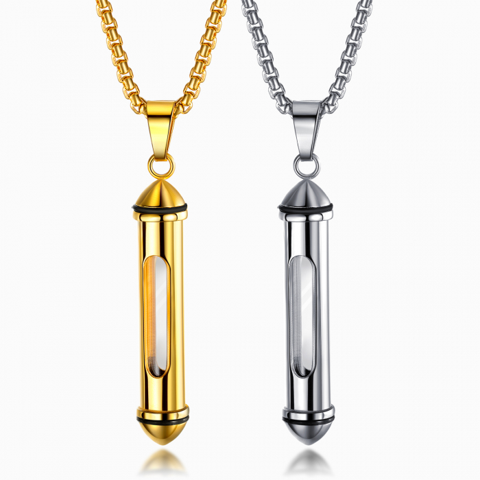 Colier inox cu recipient 55 cm [8]