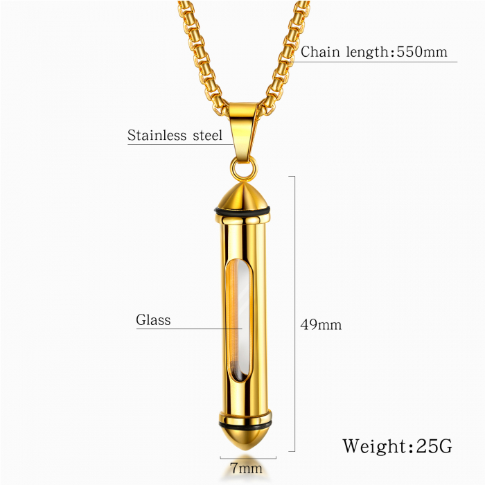 Colier inox cu recipient 55 cm [5]