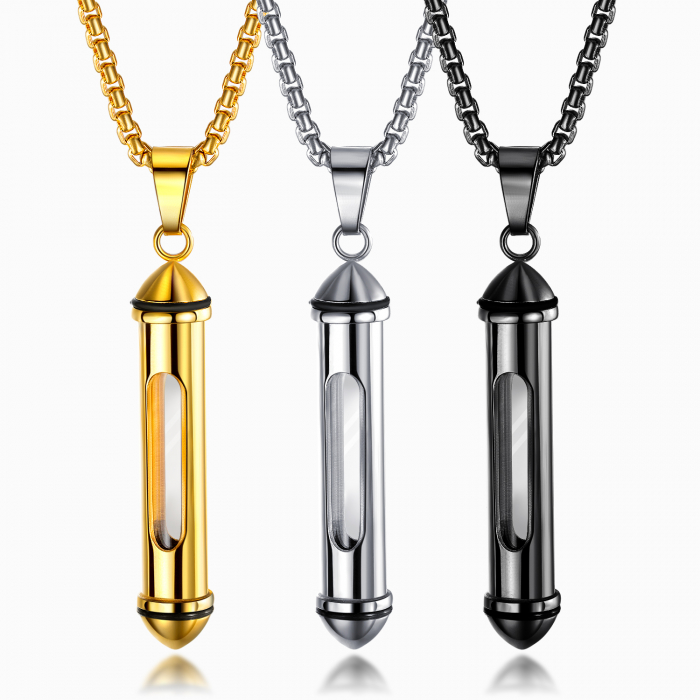 Colier inox cu recipient 55 cm [5]