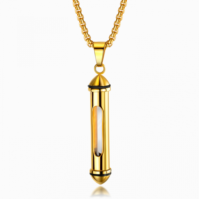 Colier inox cu recipient 55 cm [10]