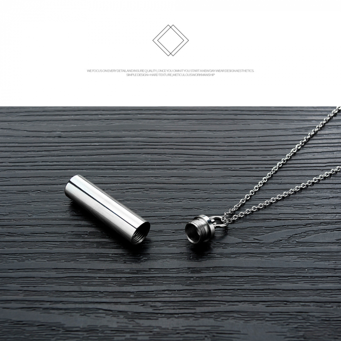 Colier inox cu recipient cilindric [5]