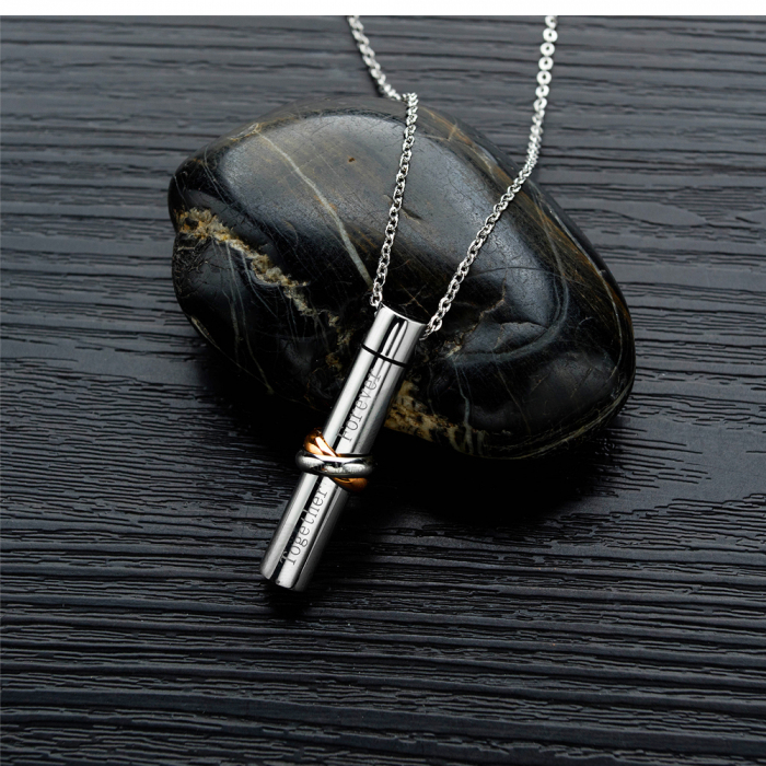 Colier inox cu recipient cilindric [2]