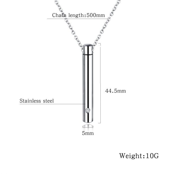 Colier inox cu recipient cilindric 50 cm [4]