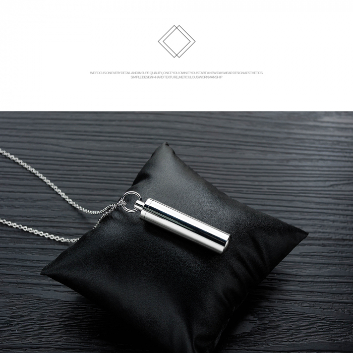 Colier inox cu recipient cilindric [2]