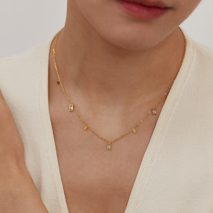 Colier inox cu zirconii [13]