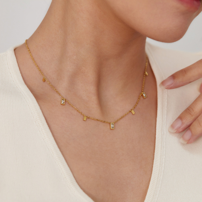 Colier inox cu zirconii [4]