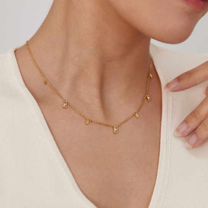 Colier inox cu zirconii [6]