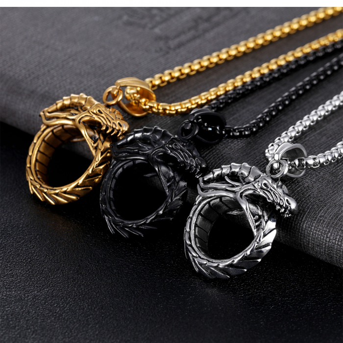 Colier inox dragon 60 cm [7]