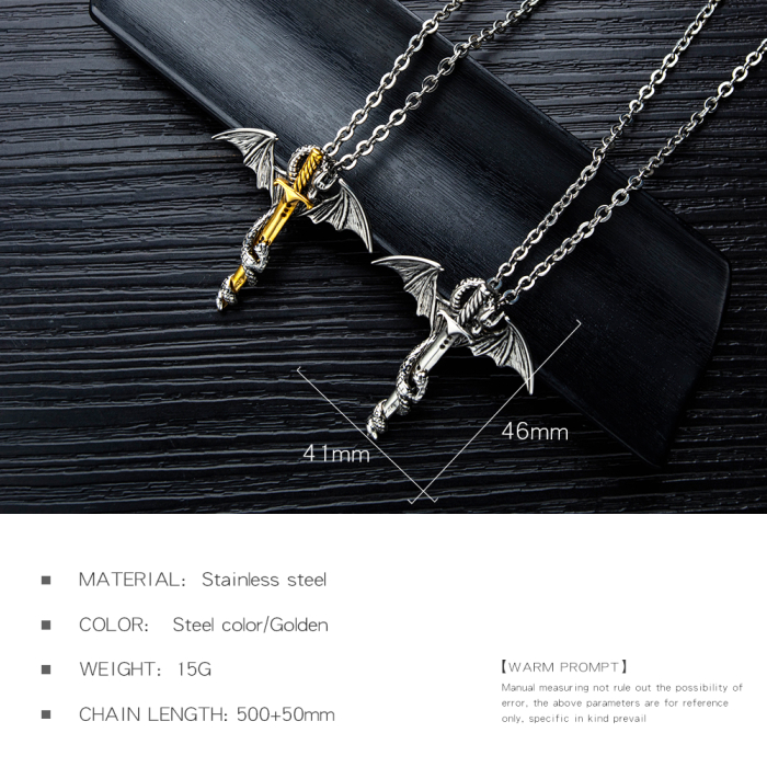 Colier inox Dragon și Sabie – Simbol al Curajului și Puterii [7]