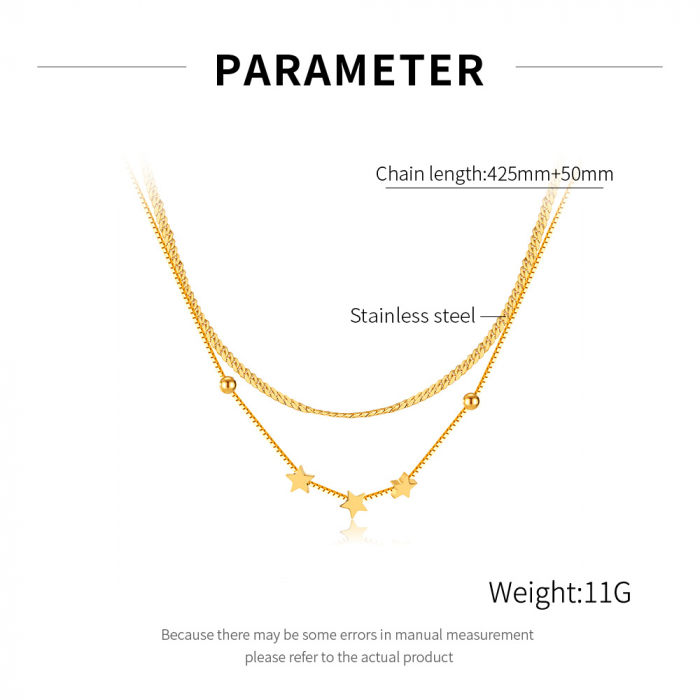 Colier inox dublu cu stelute [7]