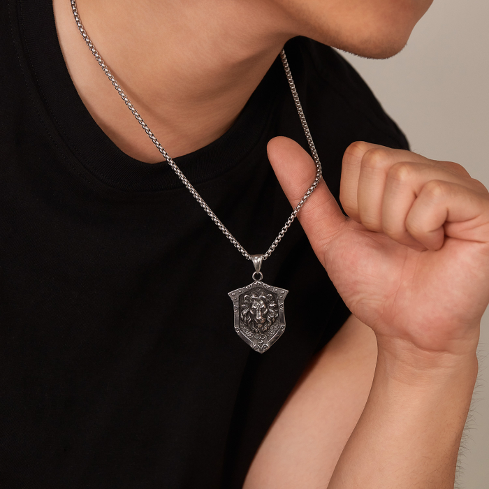 Colier inox Leu Regal din Oțel Inoxidabil – Simbol al Forței și Curajului [10]