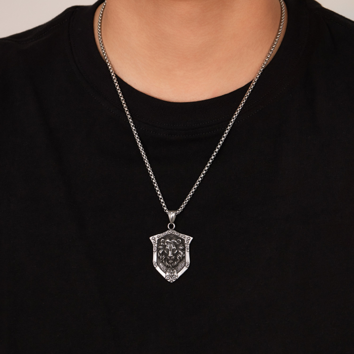 Colier inox Leu Regal din Oțel Inoxidabil – Simbol al Forței și Curajului [2]
