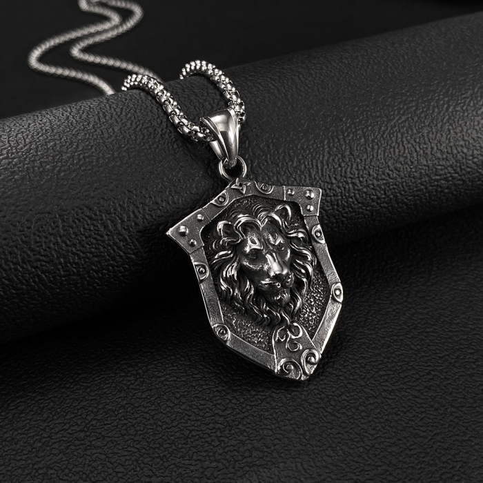 Colier inox Leu Regal din Oțel Inoxidabil – Simbol al Forței și Curajului [7]