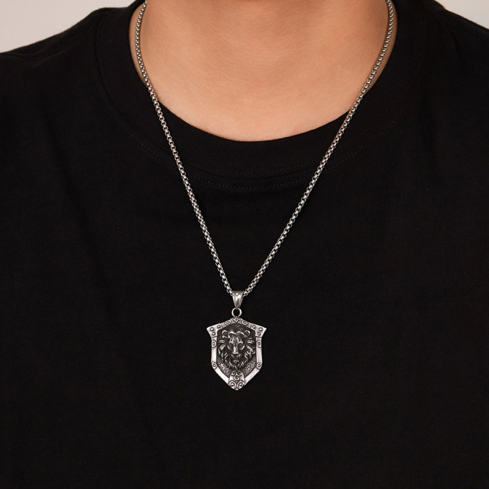 Colier inox Leu Regal din Oțel Inoxidabil – Simbol al Forței și Curajului [8]