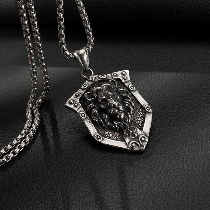 Colier inox Leu Regal din Oțel Inoxidabil – Simbol al Forței și Curajului [5]