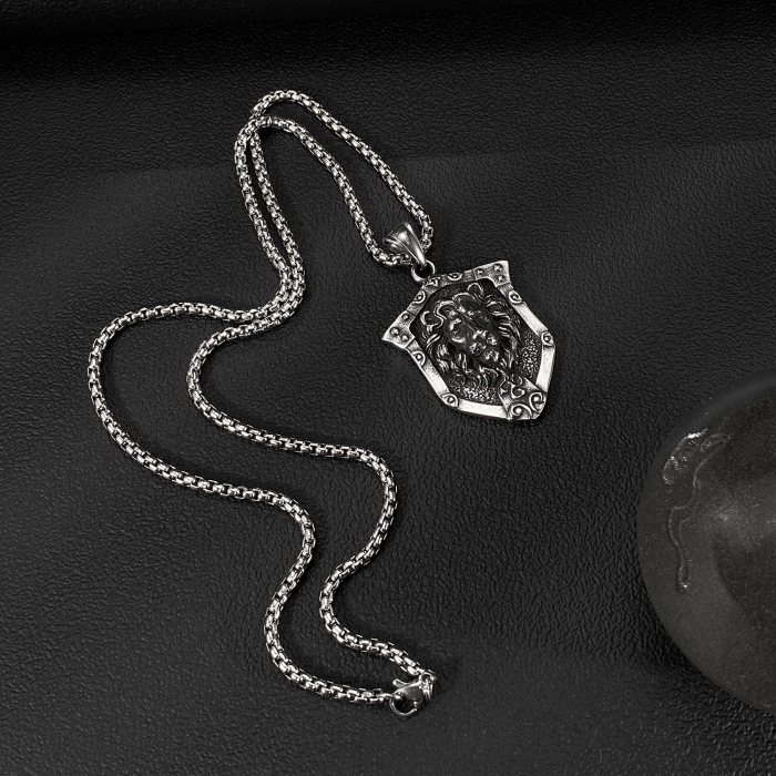 Colier inox Leu Regal din Oțel Inoxidabil – Simbol al Forței și Curajului [12]