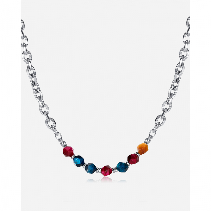 Colier inox mix cu pietre naturale colorate [15]