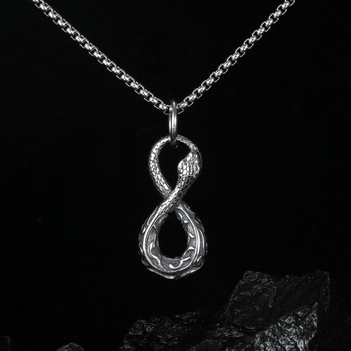 Colier inox Ouroboros 55 cm [3]