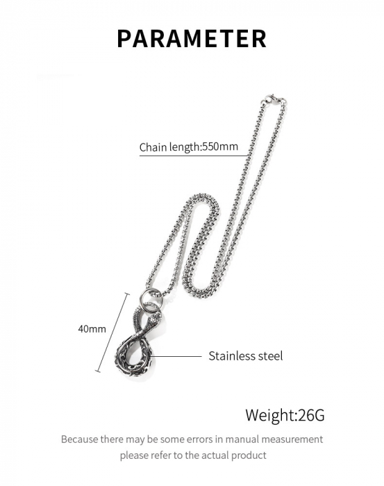 Colier inox Ouroboros 55 cm [7]