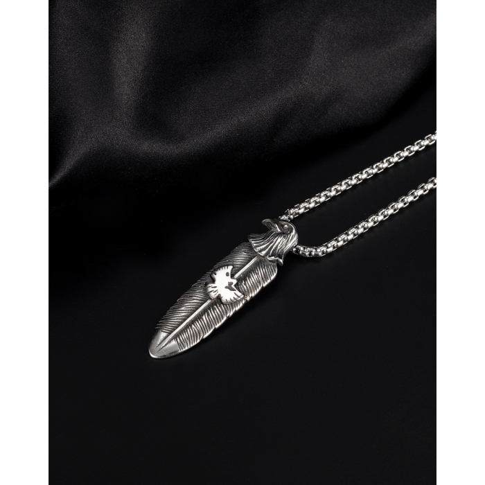 Colier inox pana de vultur 55 cm [14]