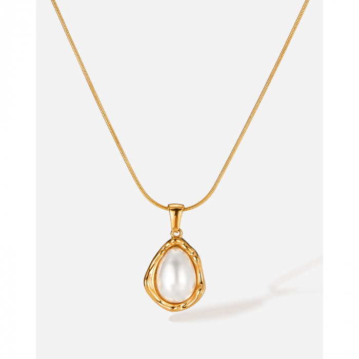 Colier inox picatura cu perla [15]