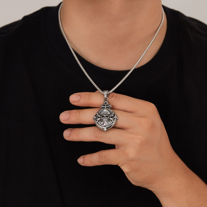 Colier inox Pirat cu Ancoră – Simbol al Libertății și Aventurii [2]