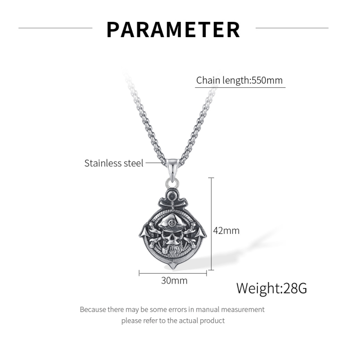 Colier inox Pirat cu Ancoră – Simbol al Libertății și Aventurii [9]