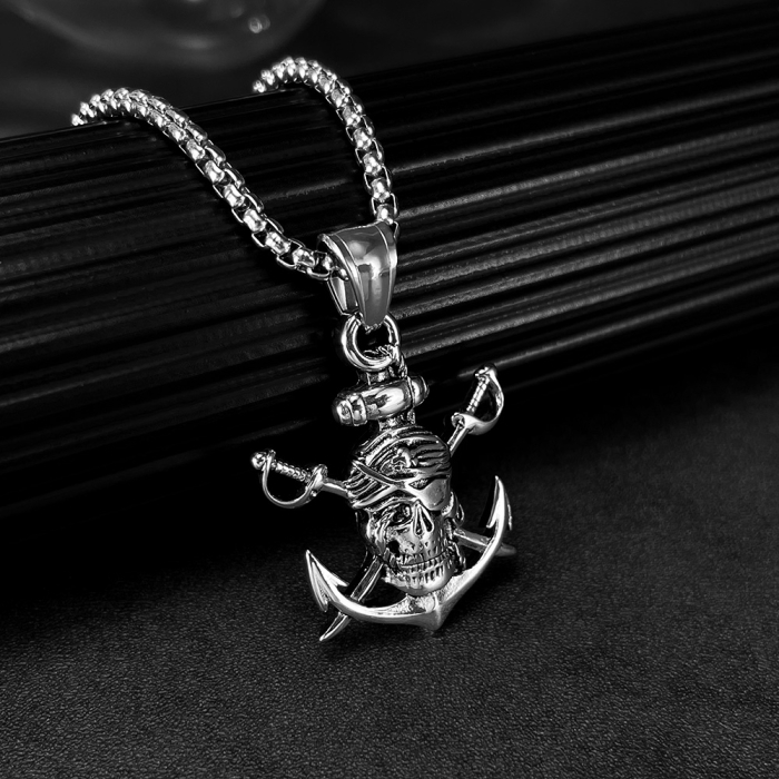 Colier inox Pirat Skull din – Simbol al Libertății și Curajului [3]