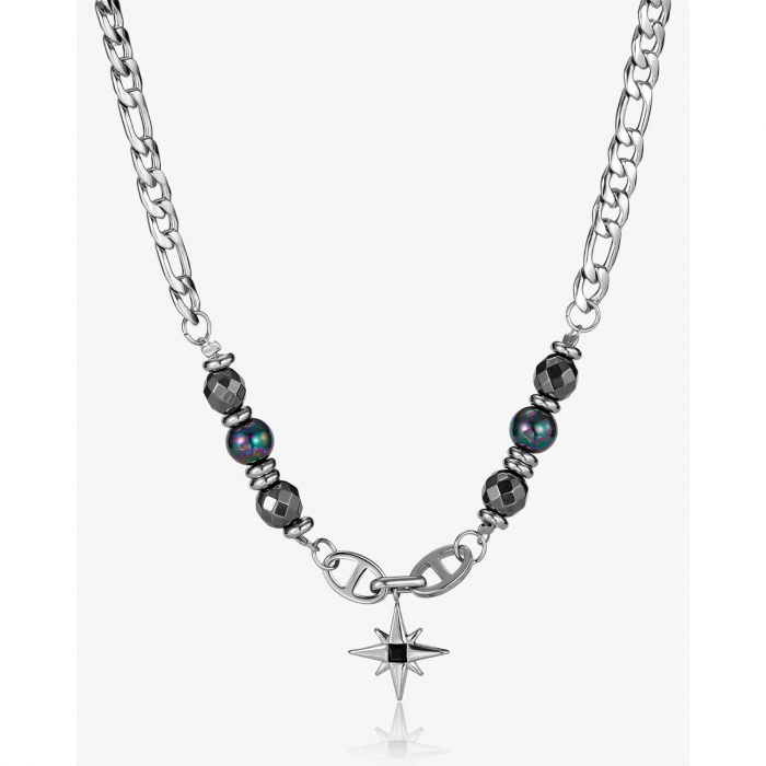 Colier inox stea cu hematite [15]