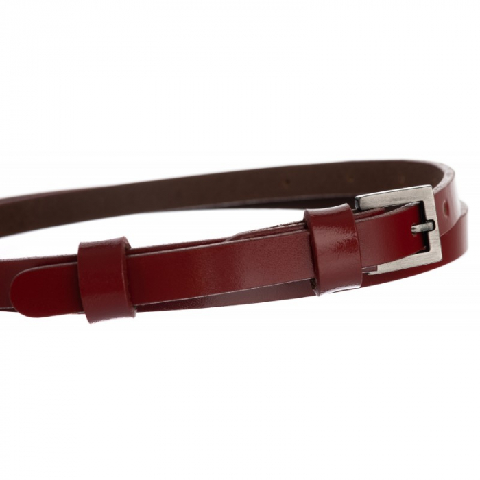 Curea Dama din piele naturala rosie CRLG102 - Latime 1 cm [2]