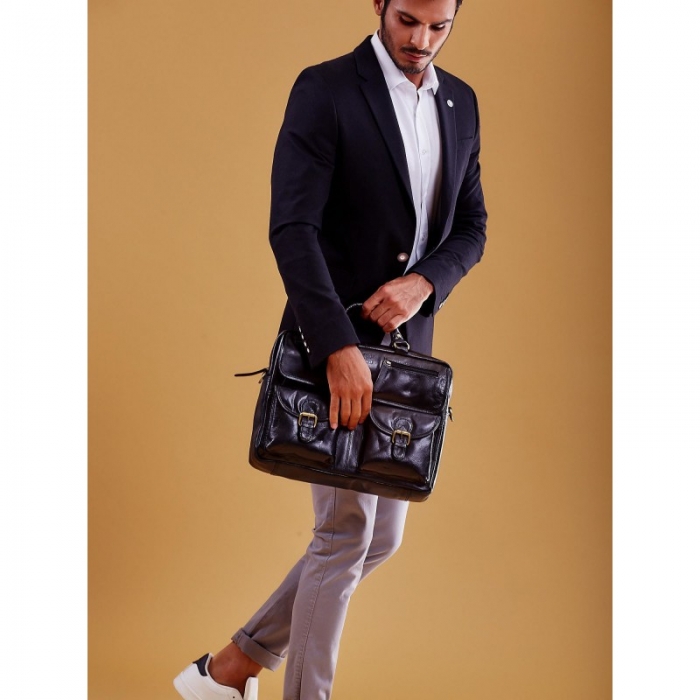 Geanta casual din piele naturala Always Wild, GEA408, Neagra [11]