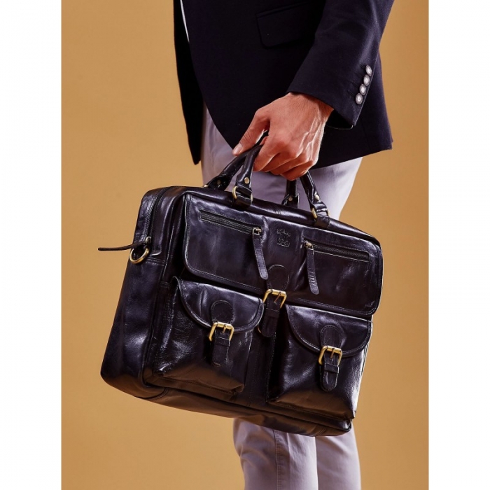 Geanta casual din piele naturala Always Wild, GEA408, Neagra [2]