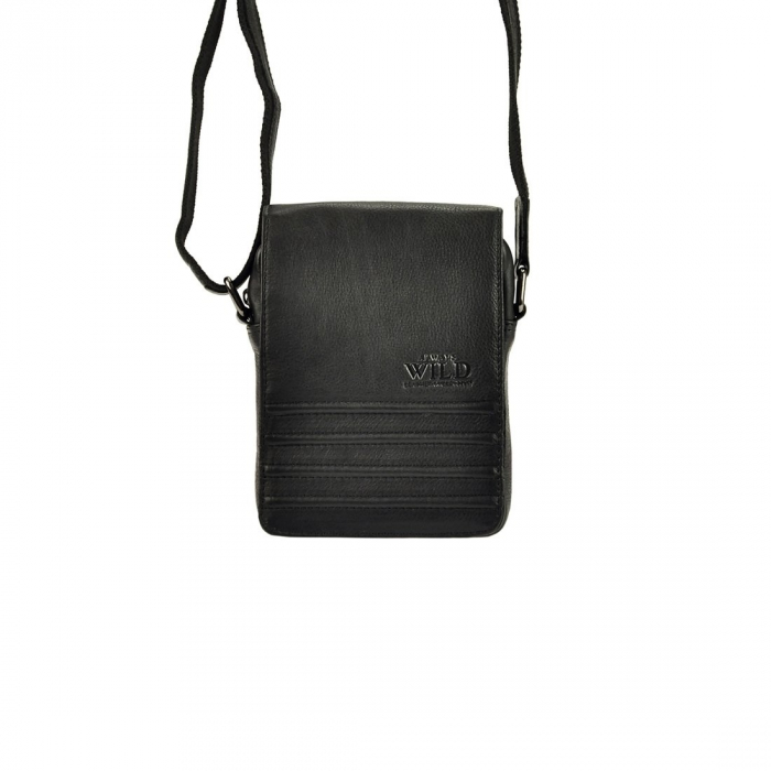 Geanta pentru umar din piele naturala Always Wild, Neagra [5]
