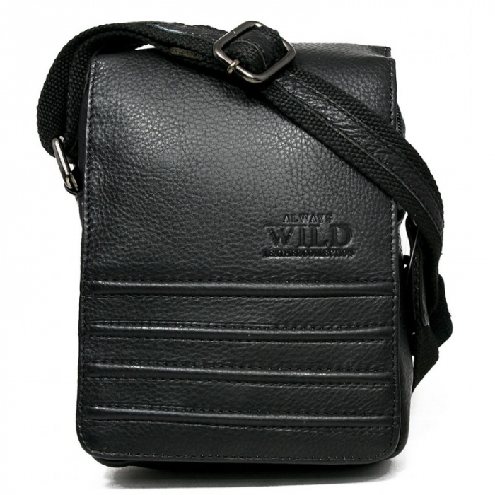 Geanta pentru umar din piele naturala Always Wild, Neagra [7]