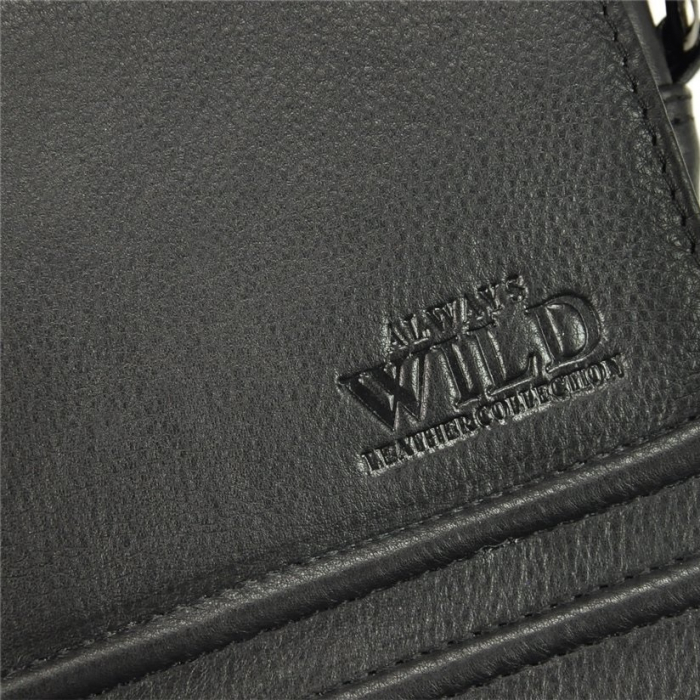 Geanta pentru umar din piele naturala Always Wild, Neagra [12]