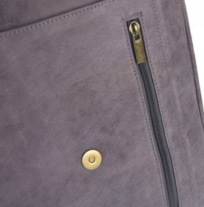 Geanta pentru umar din piele naturala, Always Wild, BORG3, Albastru [10]