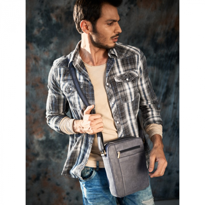 Geanta pentru umar Always Wild, BORG5, din piele naturala, neagra [7]