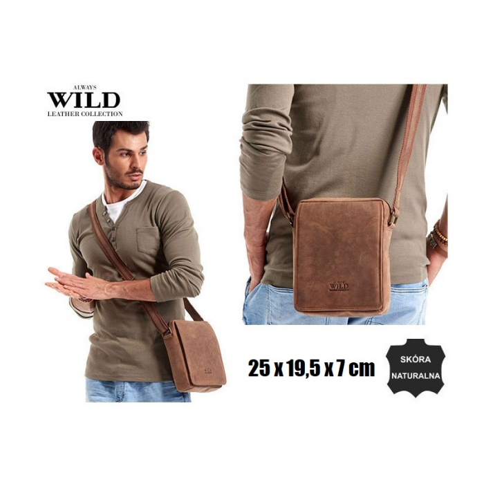 Geanta pentru umar din piele naturala, BORG2, Maron [5]