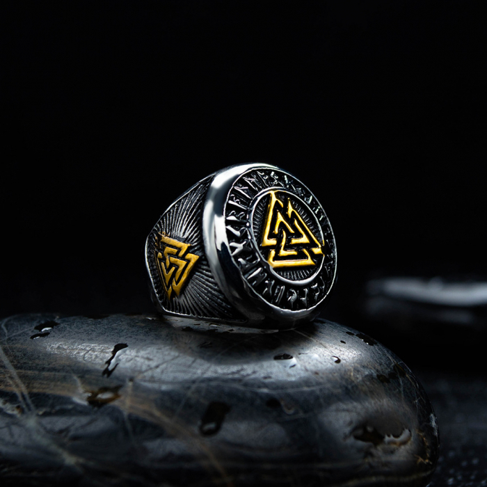Inel inox Viking Triangle [5]