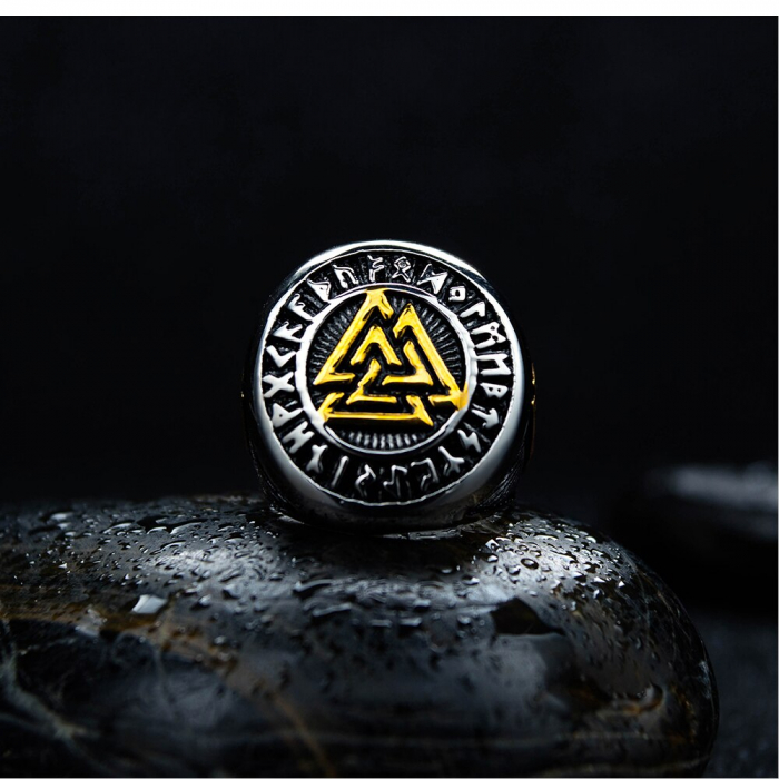 Inel inox Viking Triangle [3]