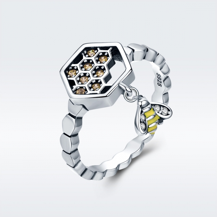 Inel argint 925 cu fagure si albinuta - Be Nature IST0048 [3]