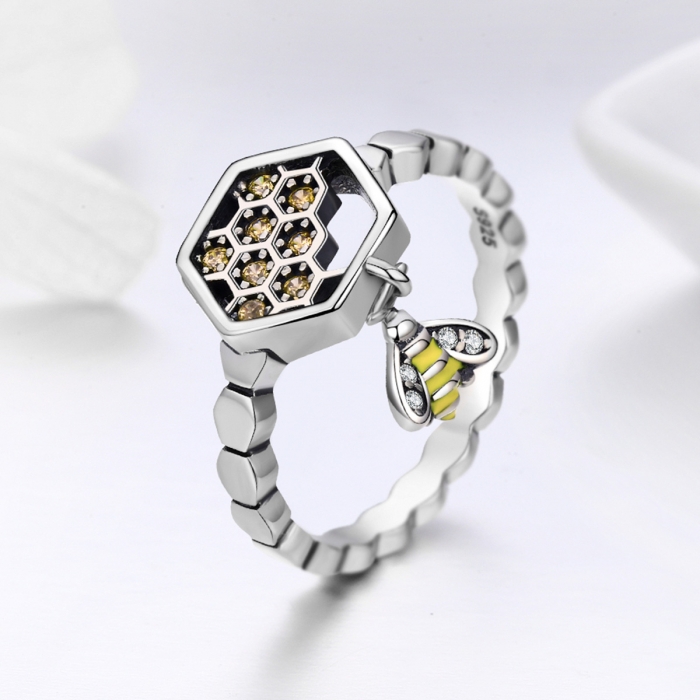 Inel argint 925 cu fagure si albinuta - Be Nature IST0048 [4]