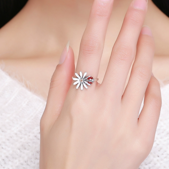 Inel argint 925 cu floare si gargarita- Be Lucky IST0042 [5]