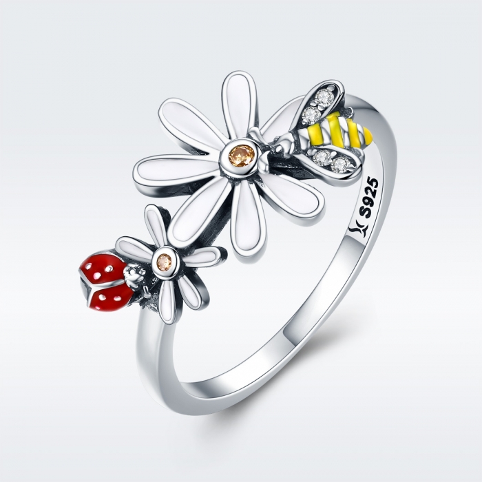 Inel argint 925 cu floare si gargarita - Be Lucky IST0046 [3]